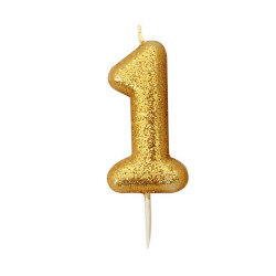 1 BOUGIE PAILLETTES 7cm...