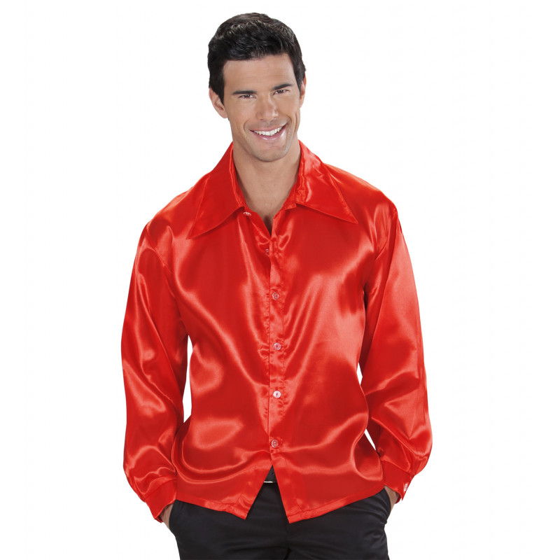 Chemise en satin rouge Clearance