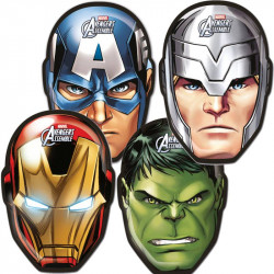 6 MASQUES EN CARTON AVENGERS