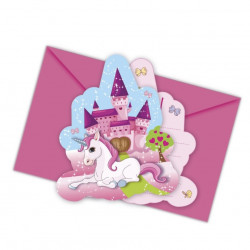 6 INVITATIONS LICORNE +...