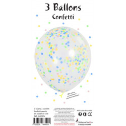 3 BALLONS AVEC CONFETTIS...