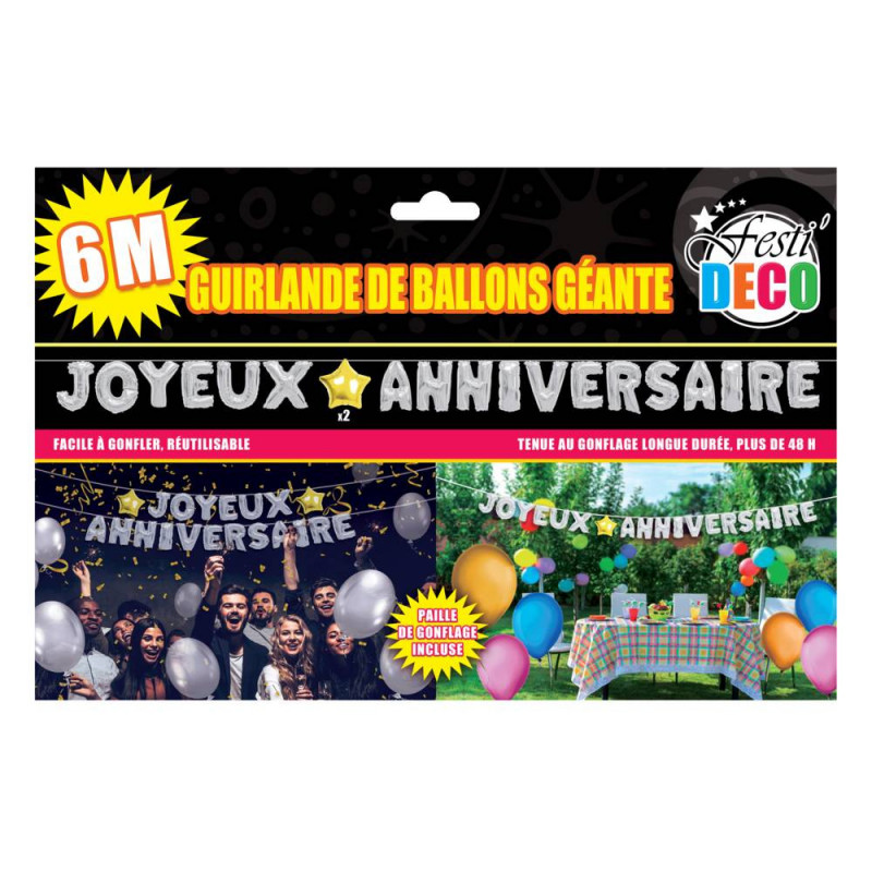 Guirlande 18 ballons Joyeux Anniversaire