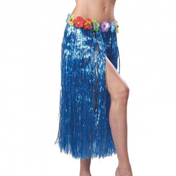 JUPE HAWAI 75cm BLEUE