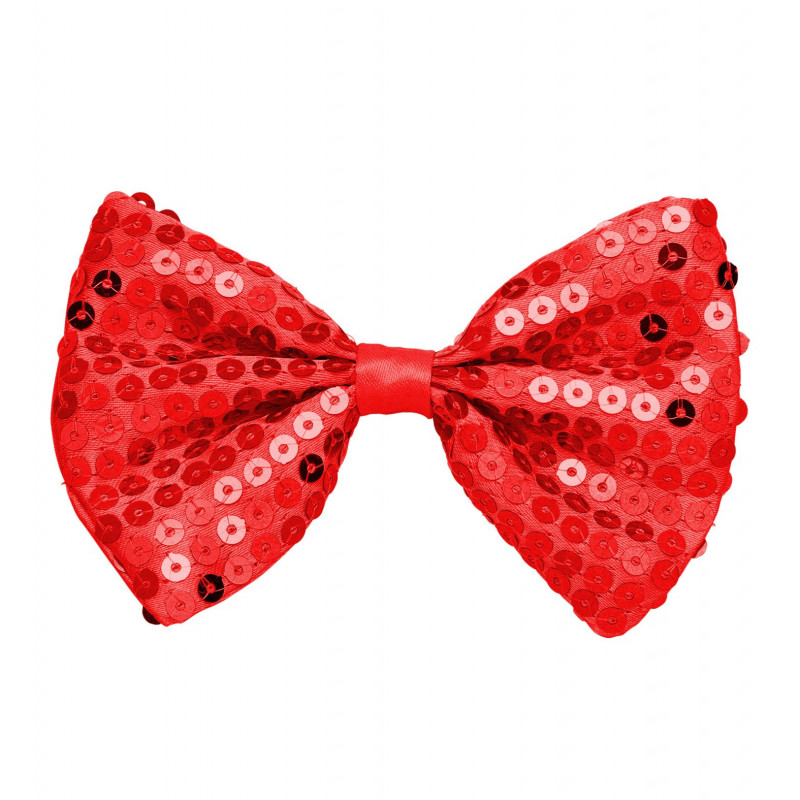 NOEUD PAPILLON SEQUIN ROUGE