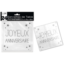 24 SERVIETTES ANNIVERSAIRE...