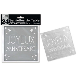 24 SERVIETTES ANNIVERSAIRE...