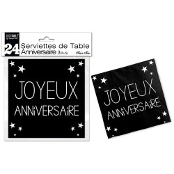 24 SERVIETTES ANNIVERSAIRE...