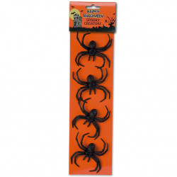 4 ARAIGNEES D10cm EN PLASTIQUE