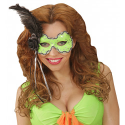 LOUP NEON VERT AVEC PLUME