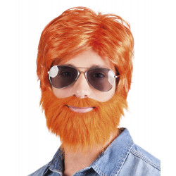 PERRUQUE DUDE + BARBE ROUSSE