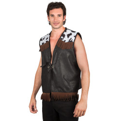 GILET COWBOY ADULTE L/XL NOIR