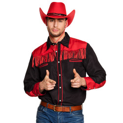 CHEMISE COWBOY NOIR/ROUGE...