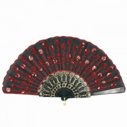 EVENTAIL PAILLETTE ROUGE