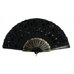 EVENTAIL PAILLETTE NOIR