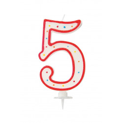 BOUGIE GEANTE "5" 12.5cm