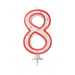 BOUGIE GEANTE "8" 12.5cm