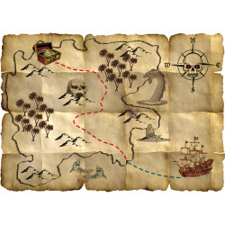4 CARTES AU TRESOR EN...