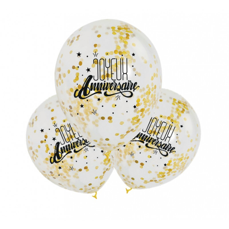 3 Ans Avec Un Ballon D'or. La Célébration De L'anniversaire. Des Ballons  Avec Des Confettis étincelants Sortent De La Boîte, Numéro 3 Sur Le Fond De  La Pièce. Anniversaire Ou Décorations De