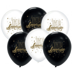 6 BALLONS 12"(30cm) JOYEUX...