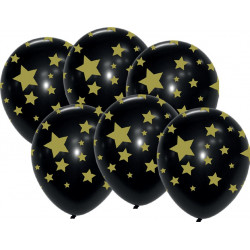 6 BALLONS LATEX NOIRS...