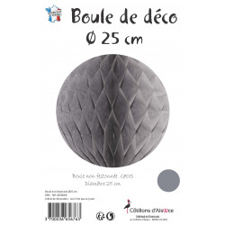 BOULE ALVEOLEE D.25cm GRIS