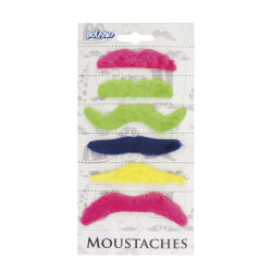 6 MOUSTACHES FLUOS