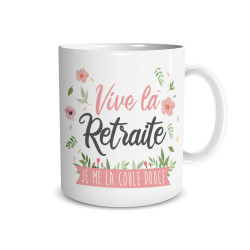 MUG ROSE VIVE LA RETRAITE...