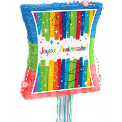 Pinata joyeux anniversaire - diamètre 30cm