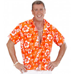 CHEMISE HAWAI ORANGE HOM.XL